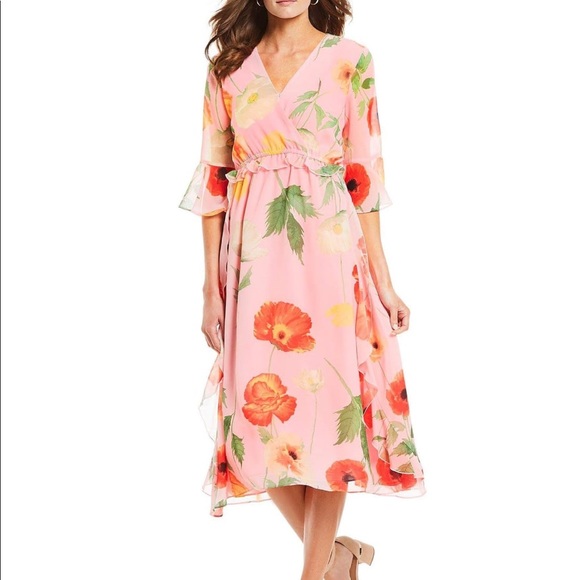 Gibson Latimer Dresses & Skirts - Gibson & LatimerFloral Print Cascade Ruffle A-Line Gibson Latimer Dresses & Skirts - Gibson & LatimerFloral Print Cascade Ruffle A-Line